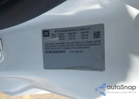 2014 Chevrolet Camaro 1Lt z USA, uszkodzony, nr VIN 2G1FB1E30E9248722